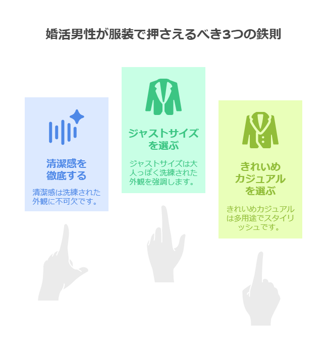 婚活男性が服装で押さえるべき3つの鉄則
