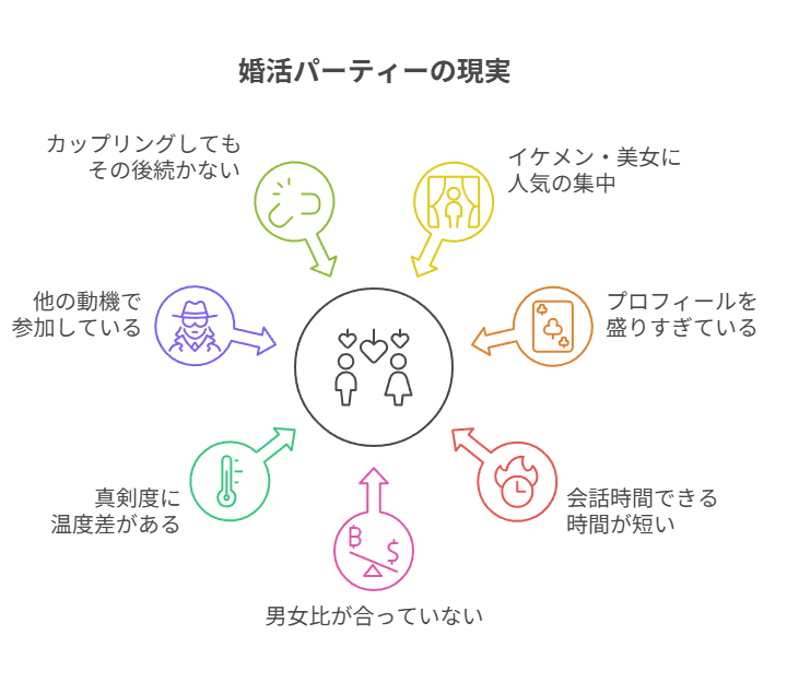 婚活パーティーの「厳しい現実」7選【体験談より】