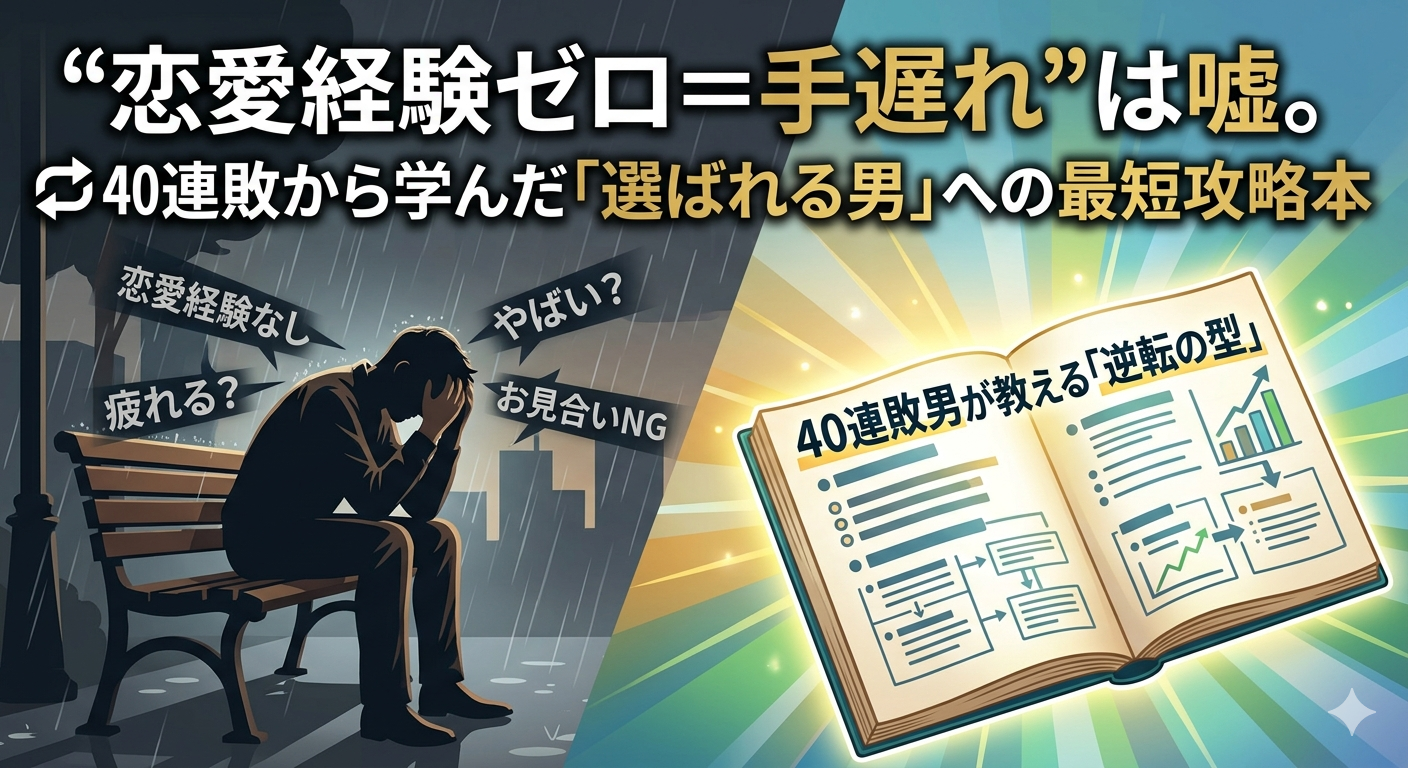 恋愛経験ない男はやばい？疲れる？お見合い40連敗男が教える逆転術