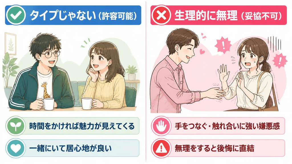 「見た目がタイプじゃない」と「生理的に無理」の違い